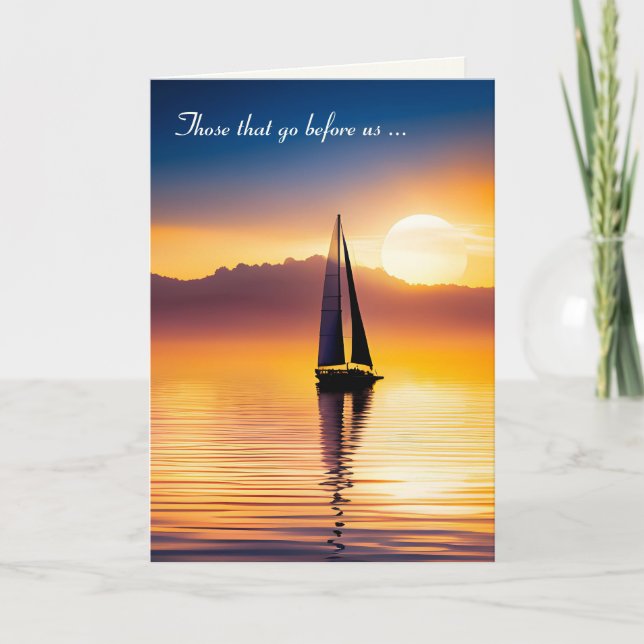 Sailboat Sunset Sympathy Card (Front)