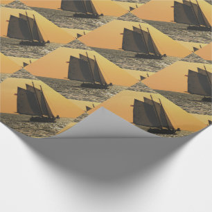 Sailboat sunset wrapping paper