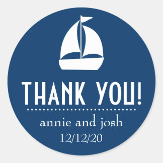 Sailboat Thank You Labels (Dark Blue)