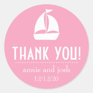 Sailboat Thank You Labels (Pink)