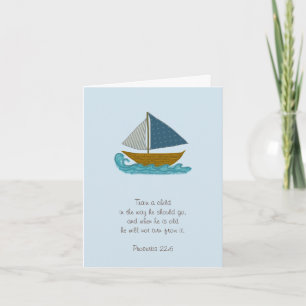 Sailboat Train a Child Scripture Thank You Teacher Card