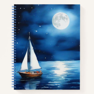 Sailboat Under a Full Moon Journal