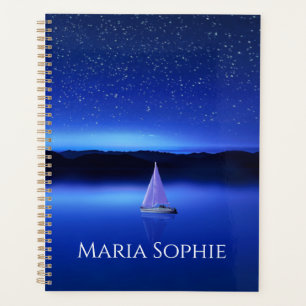 Sailboat under a Starry Night Sky Planner