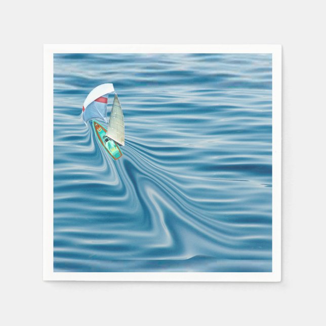 Sailboat under full Sail and Spinnaker Napkin (Front)