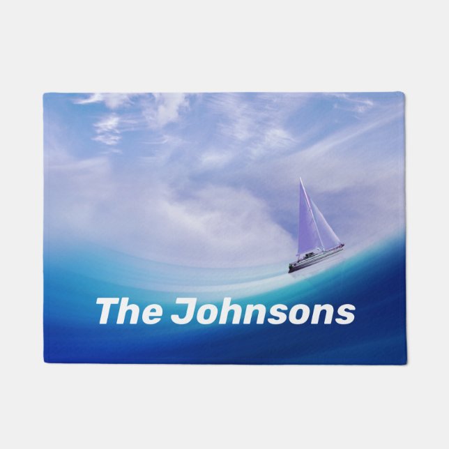 Sailboat up an Epic Wave Doormat (Front)