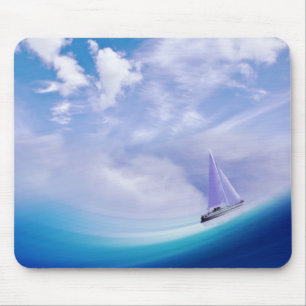Sailboat up an Epic Wave Mouse Pad