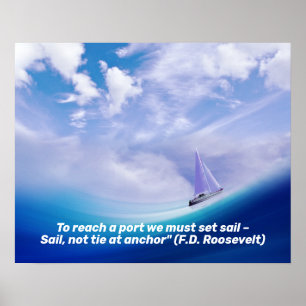 Sailboat up an Epic Wave Poster