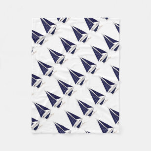 Sailboat Vintage Nautical Boat illustration Fleece Blanket