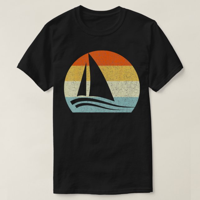 Sailboat Vintage Retro Throwback Vacation  T-Shirt (Design Front)