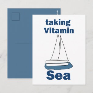 Sailboat Vitamin Sea Funny Nautical Quote Postcard