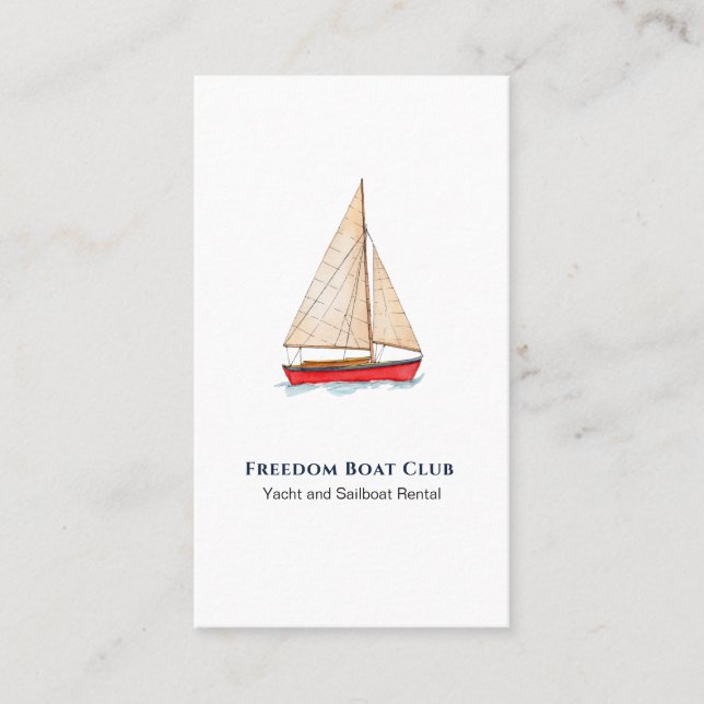 Sailboat watercolor business card (Front)