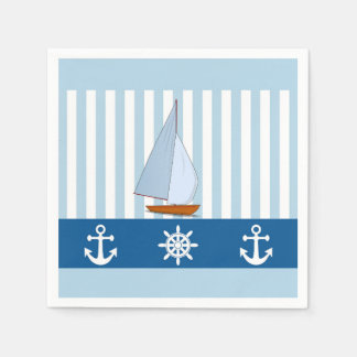 Sailboat with Anchor and Ship Wheel Napkin