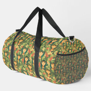 Sailboat with scarlet sails watercolor pattern duffle bag