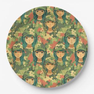 Sailboat with scarlet sails watercolor pattern paper plate