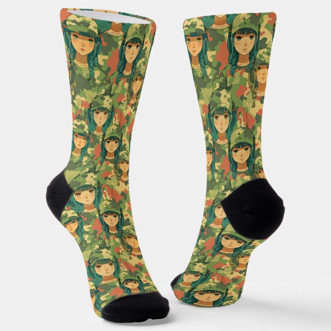 Sailboat with scarlet sails watercolor pattern  socks (Angled)
