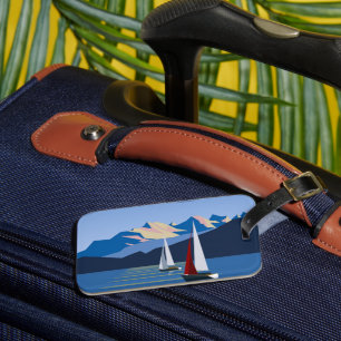 Sailboats And Mountains photo Luggage Tag