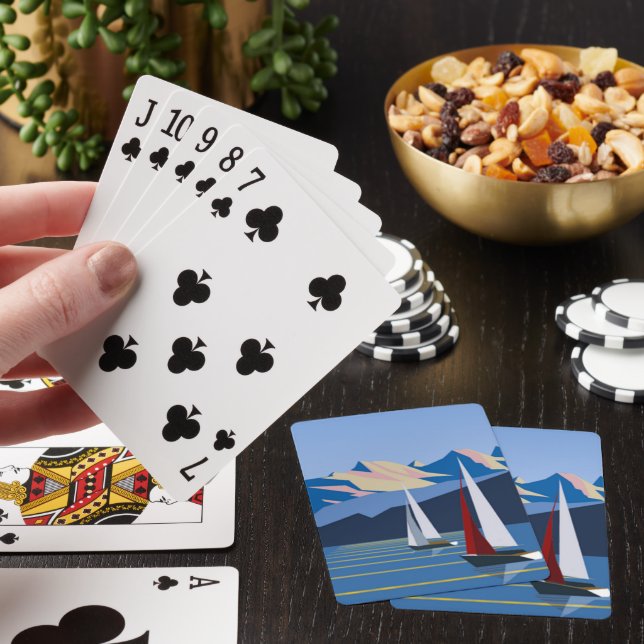 Sailboats And Mountains photo Playing Cards (In Situ)