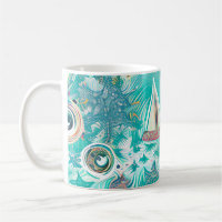 Sailboats and Sea Creatures Abstract Beachy Art