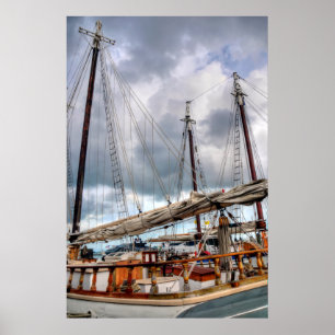Sailboats Are Docked In The Key West Harbour Poster
