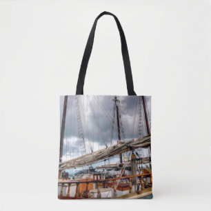 Sailboats Are Docked In The Key West Harbour Tote Bag