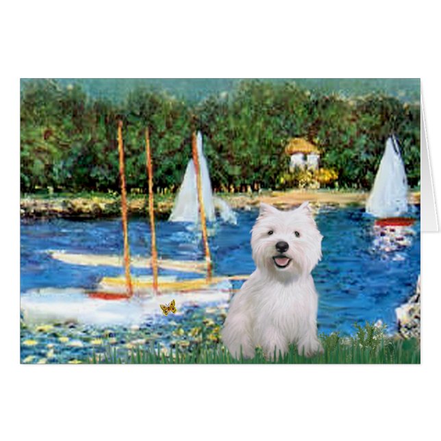 Sailboats at Argenteuil  - Westie 2 (Front Horizontal)