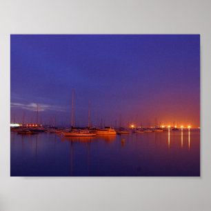 sailboats at dusk Canvas Print
