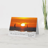 Sailboats At Sunset Sympathy Card