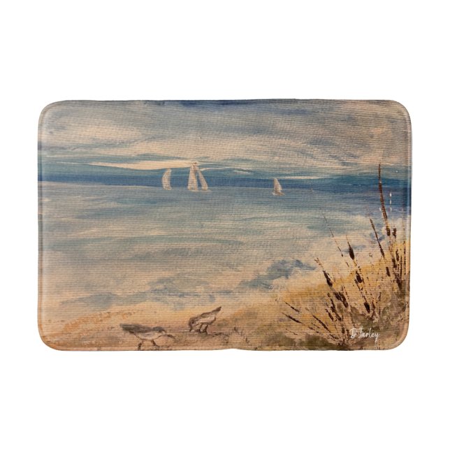 Sailboats Bath Mat (Front)