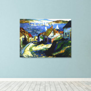 Sailboats by the Harbour, fine art painting Canvas Print