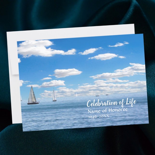 Sailboats Celebration of Life Memorial Invitation (Creator Uploaded)