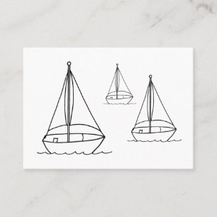 Sailboats Colouring Business Cards
