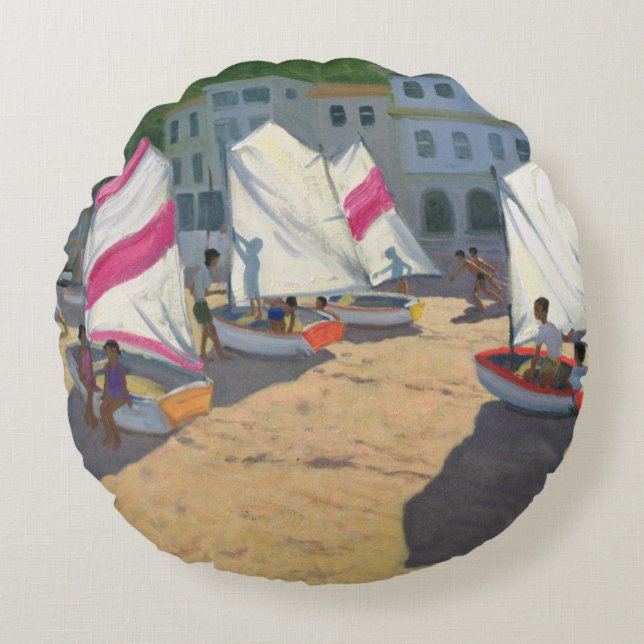 Sailboats Costa Brava 1999 Round Cushion (Front)