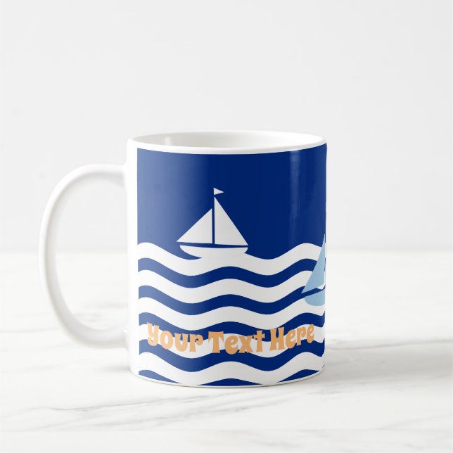 Sailboats Day Custom Coffee Mug (Left)