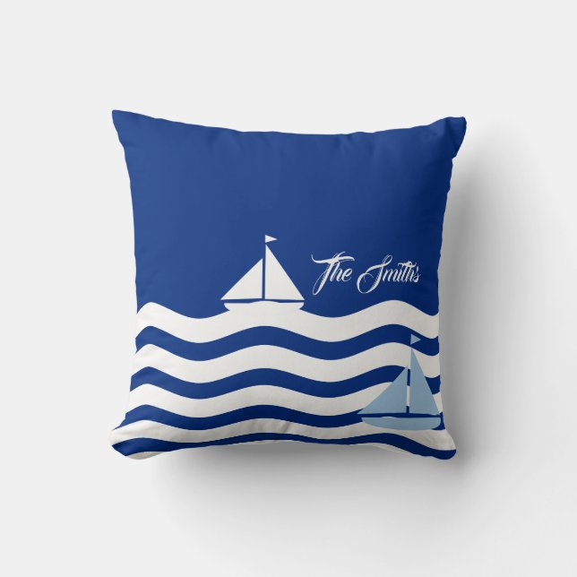 Sailboats Day Custom Cushion (Front)