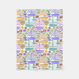 Sailboats Fleece Blanket