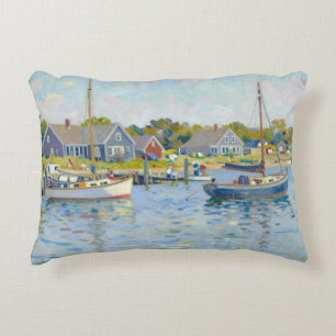 Sailboats Impressionism New England Decorative Cushion