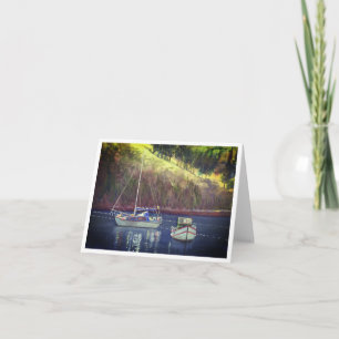 Sailboats in a bay card