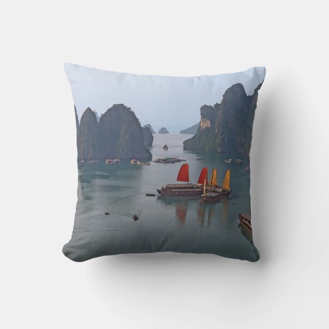 Sailboats in Ha Long Bay - Vietnam, Asia Cushion (Front)