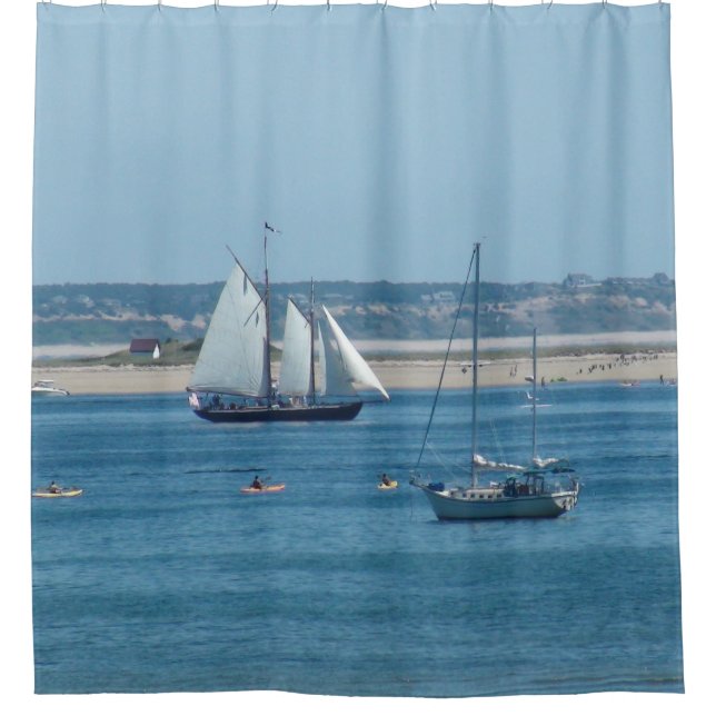 Sailboats in Provincetown in Cape Cod Shower Curtain (Front)