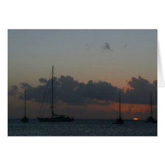 Sailboats in Sunset Tropical Seascape