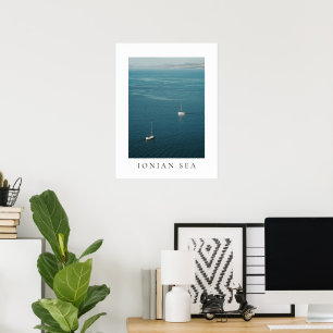 Sailboats in the Ionian sea, near Corfu Poster