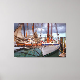 Sailboats Morred At Key West Canvas Print