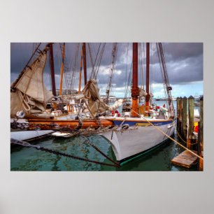 Sailboats Morred At Key West Poster