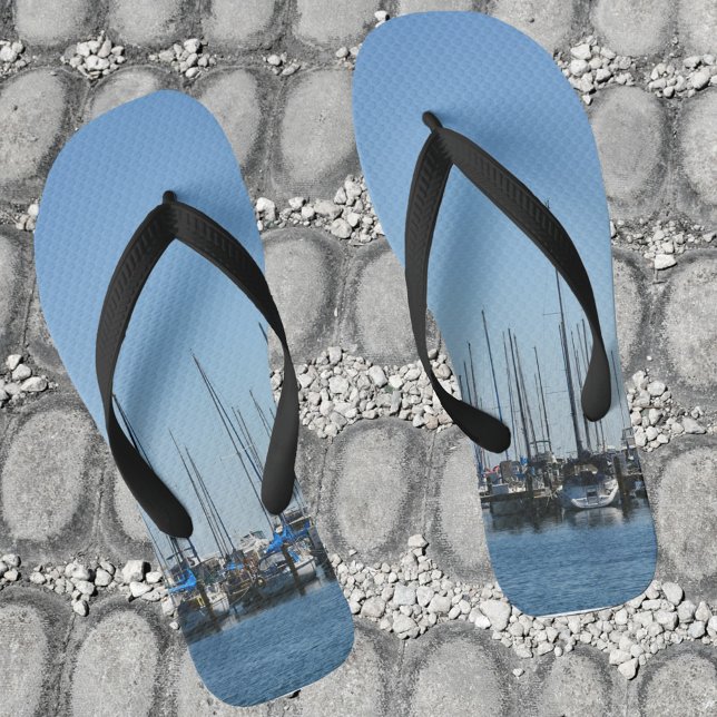 Sailboats Nautical Blue Jandals (Creator Uploaded)