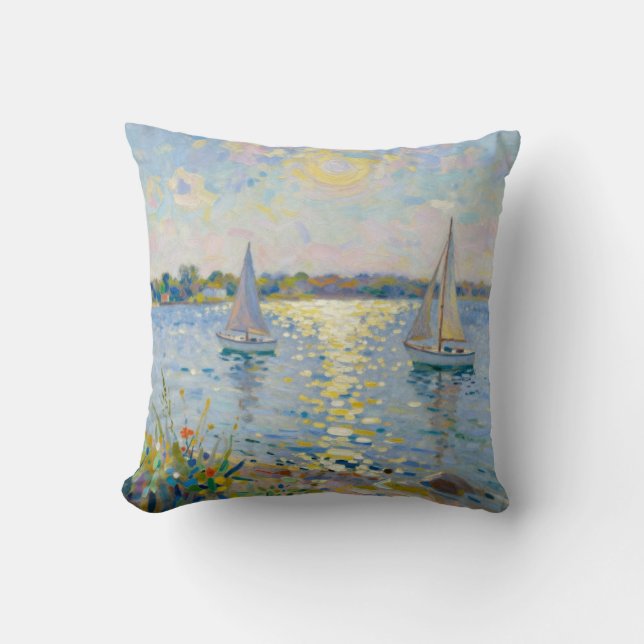 Sailboats New England Summer Cushion (Front)
