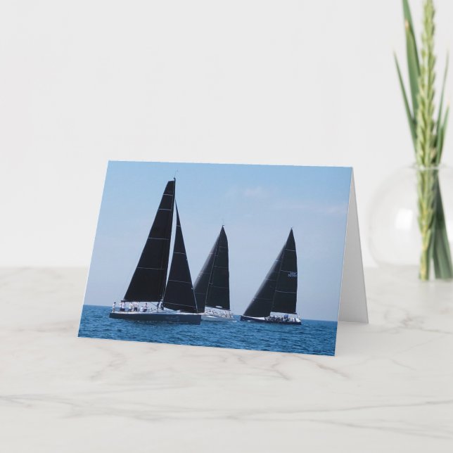 Sailboats on Blue Water Card (Front)