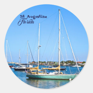 Sailboats on Matanzas Bay St. Augustine Florida Classic Round Sticker