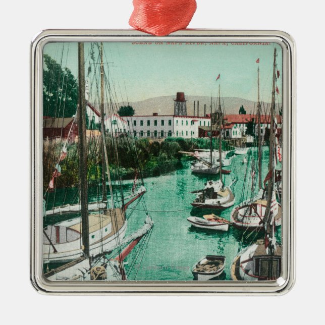 Sailboats on Napa River SceneNapa, CA Metal Tree Decoration (Front)