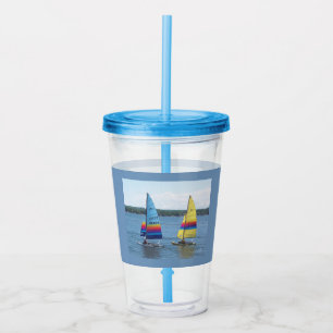 Sailboats on Silver Lake Acrylic Tumbler