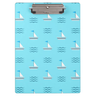 Sailboats On The Blue Sea Pattern Clipboard